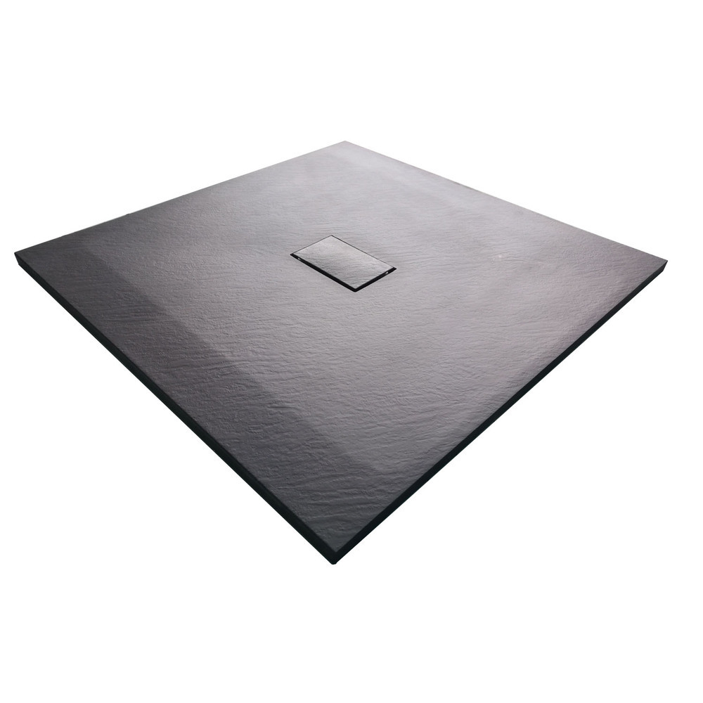 original-9117.jpg Поддон WasserKraft Elbe cтеклопластик 100х100х2,6 см квадрат черный низкий (74T19) — изображение 1