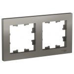 Рамка Systeme Electric AtlasDesign двухместная сталь (ATN000902)