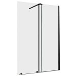 Душевая перегородка Abber Komfort черная 100х200 см стекло прозрачное 8 мм (AG09100B)