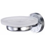 Мыльница для ванной WasserKraft Isen K-4000 с держателем стекло/металл хром (K-4029)