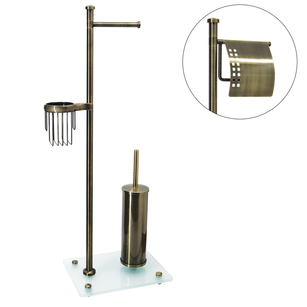 original-9412.jpg Стойка с бумагодержателем и ершом WasserKraft напольная стекло/металл бронза — изображение 1