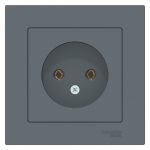 Розетка Systeme Electric AtlasDesign встраиваемая грифель (ATN000740)