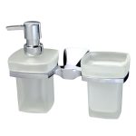 Дозатор для мыла WasserKraft Wern с держателем стекло матовый/металл хром (K-2589)