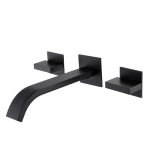 Смеситель для раковины встраиваемый Abber Wasserfall черный двухвентильный (AF8612B)