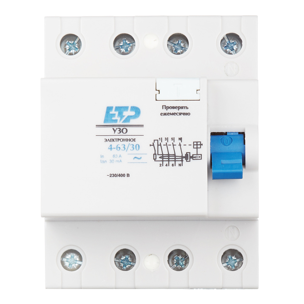 original-9829.jpg УЗО ETP DLF364 63А 3P+N тип AC 30 мА 4,5 кА компактное (18016) — изображение 1