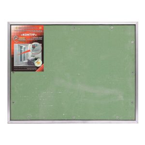 Люк ревизионный под плитку Практика Контур алюминиевый 600х400 мм скрытый нажимной