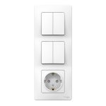 Блок выключатель и розетка Systeme Electric Blanca четырехклавишный встраиваемый белый (BLNBS102201)