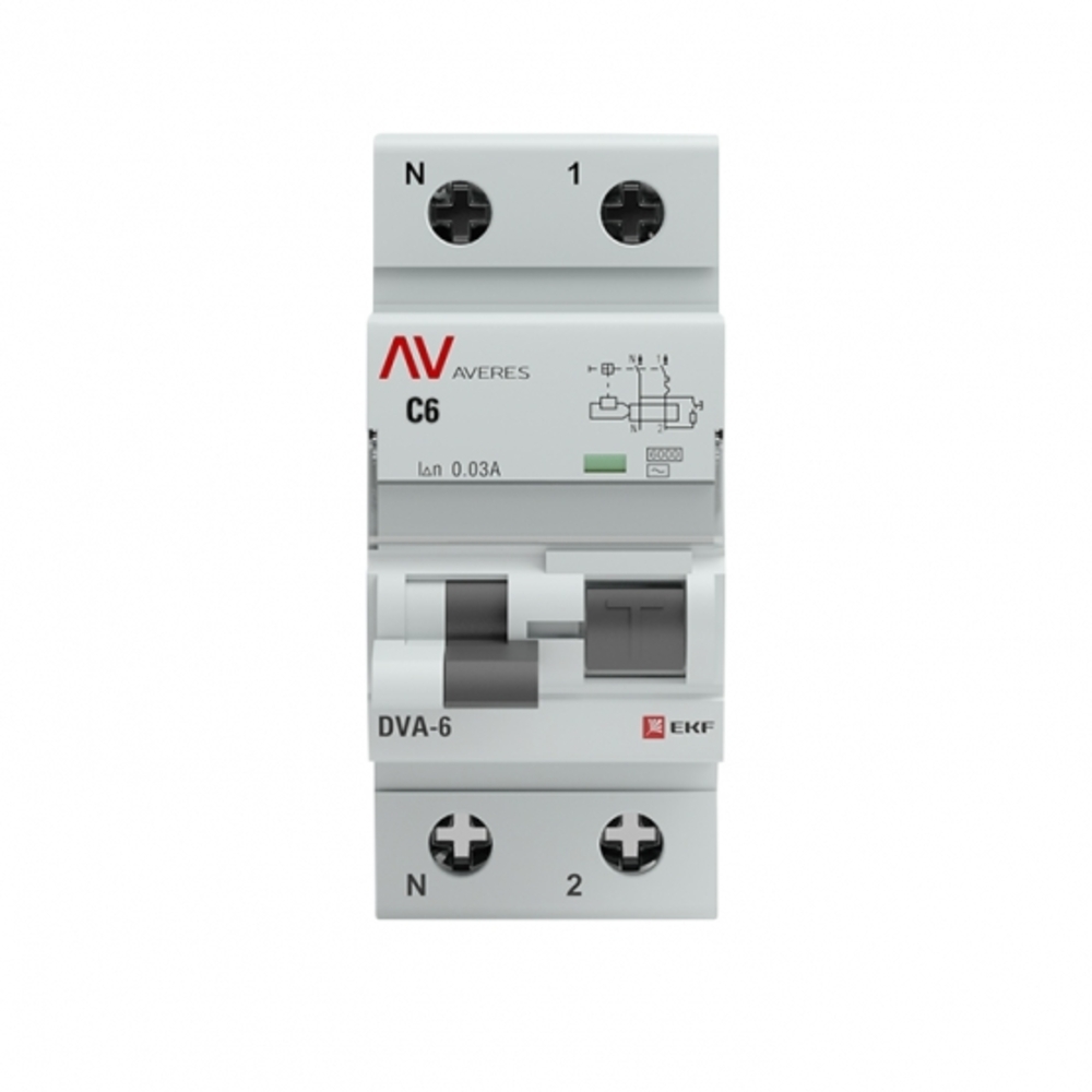 original-9846.jpg Автомат дифференциальный EKF Averes DVA-6 6А 1P+N тип AC 30 мА 6 кА (rcbo6-1pn-6C-30-ac-av) — изображение 1