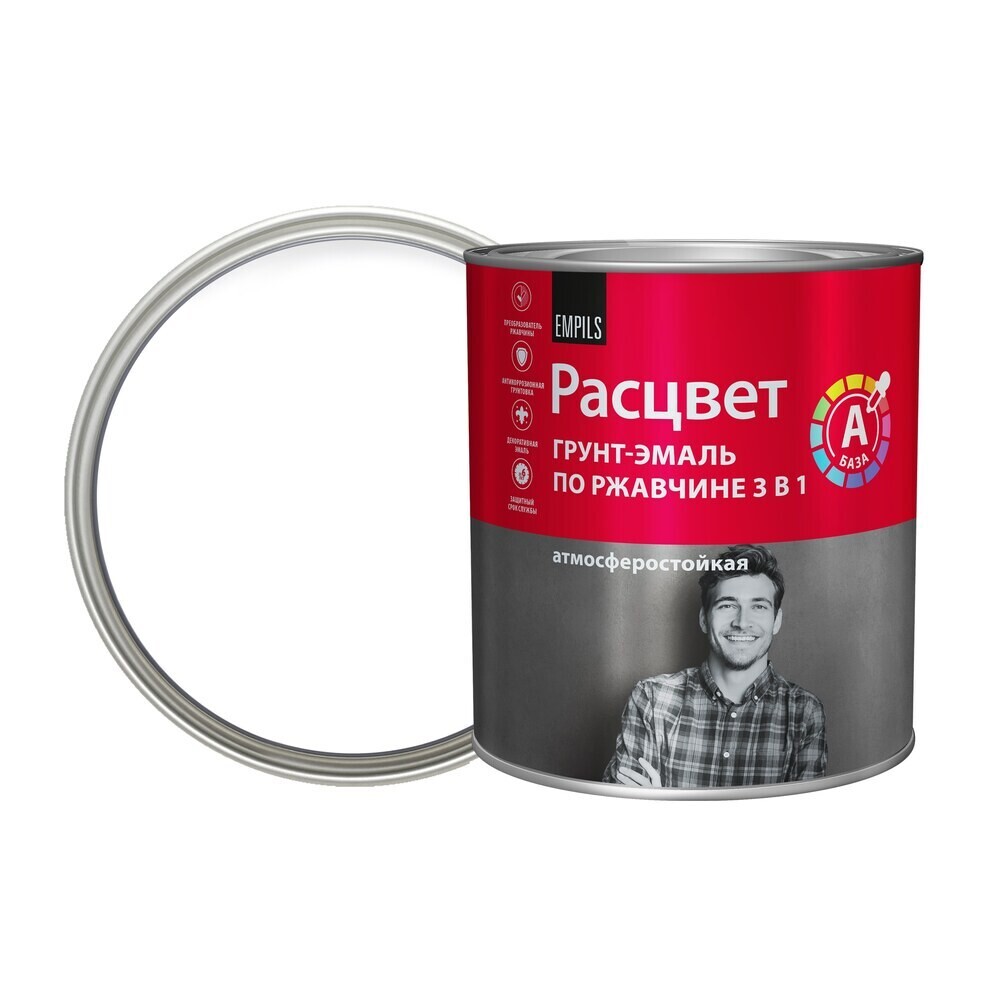 original-9867.jpg Грунт-эмаль по ржавчине 3в1 Расцвет белая база А глянцевая 2,7 кг — изображение 1